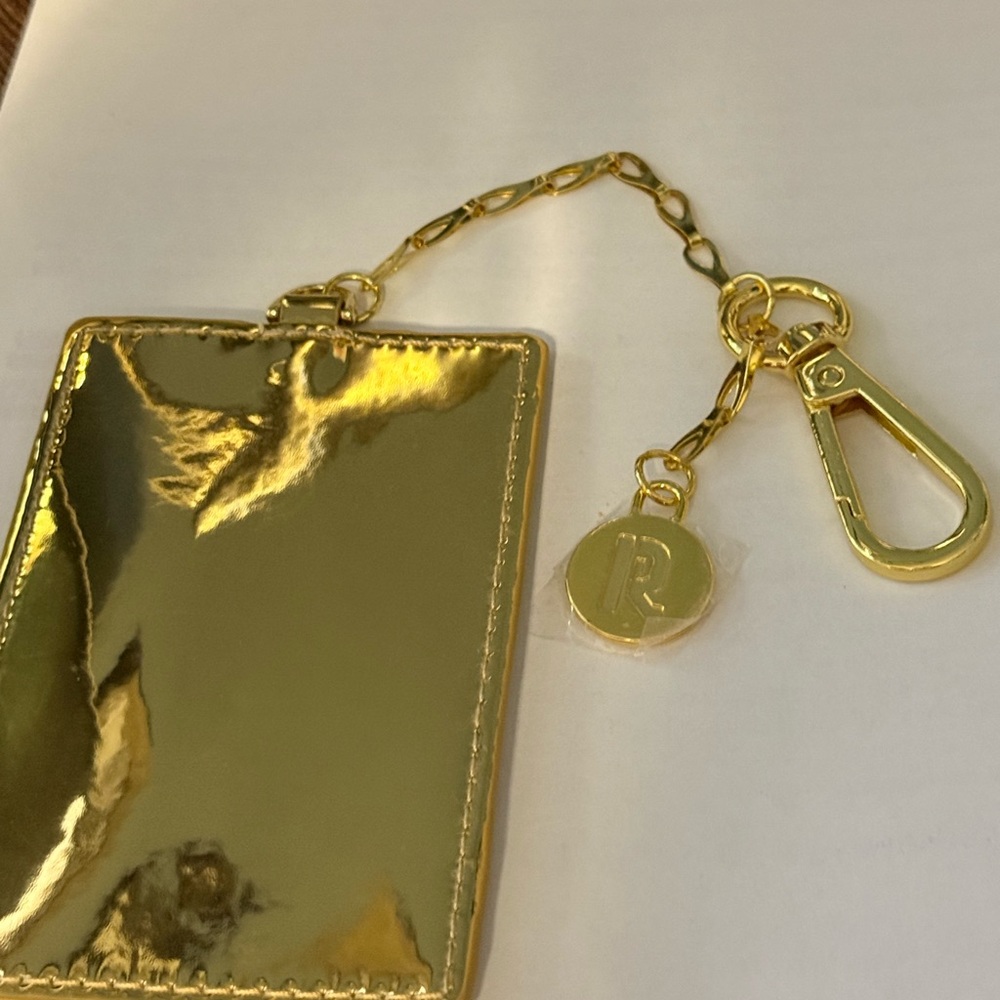 Rabanne Gold Card Holder with Keychain - Picture 4 of 5